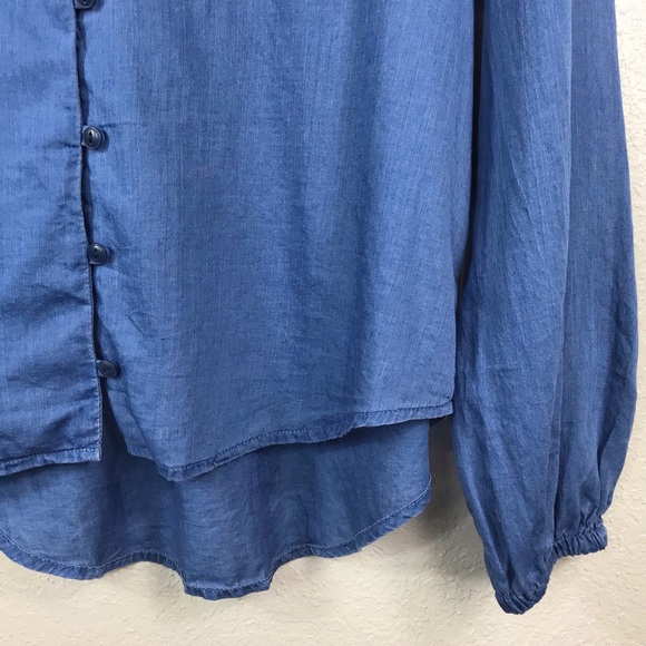 Madewell Indigo V-Neck Button-down Shirt - Picture 6 of 9